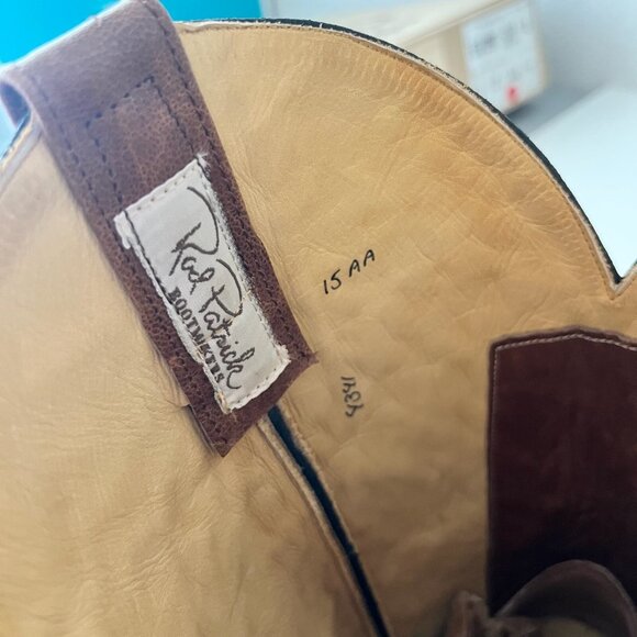 Rod Patrick Mens Cowboy Boots 15AA Antique Mocha Bison Brown Western Square Toe - Picture 10 of 13